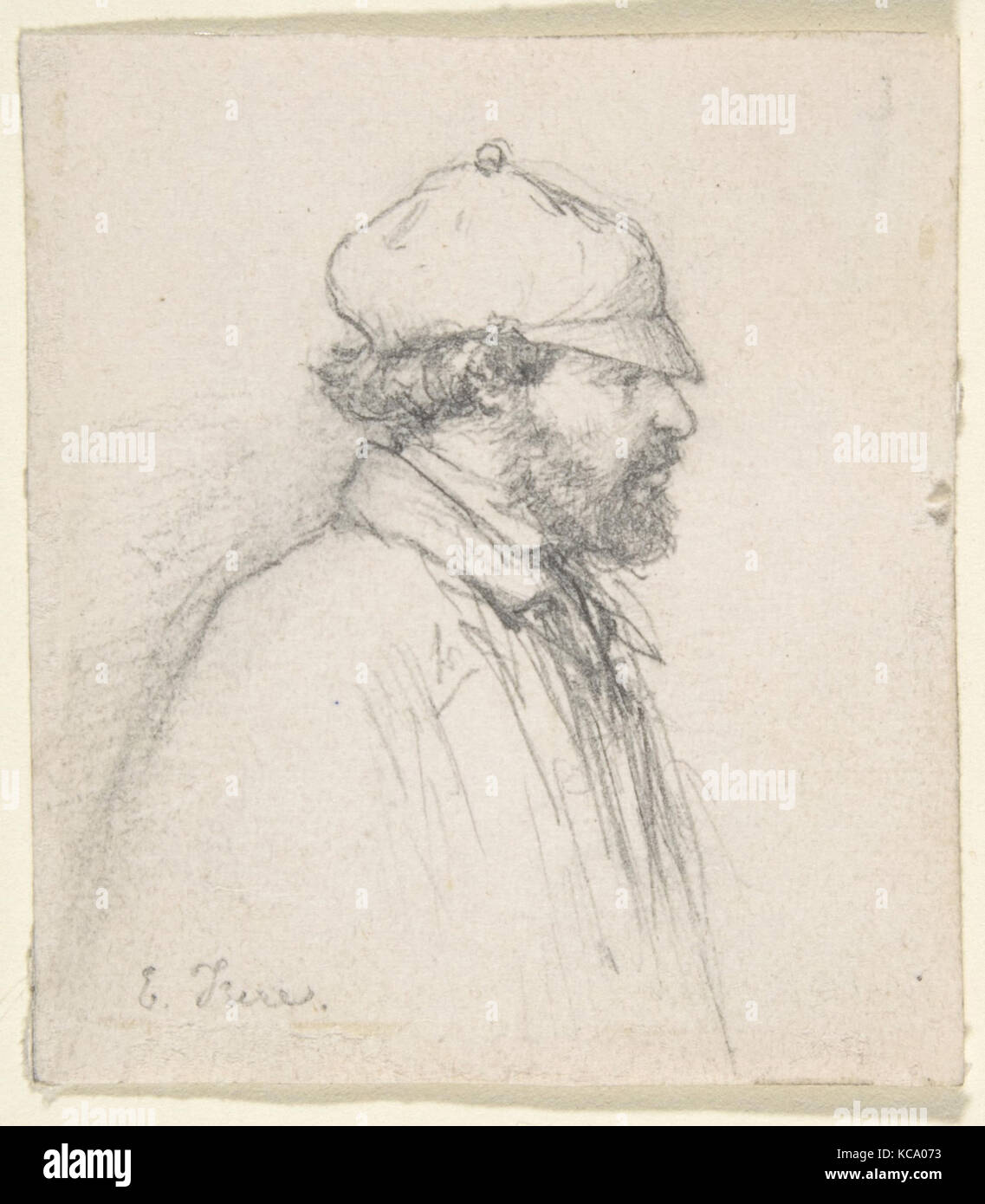 Ritratto di E. Triere, anonimo, francese del XIX secolo xix secolo Foto Stock