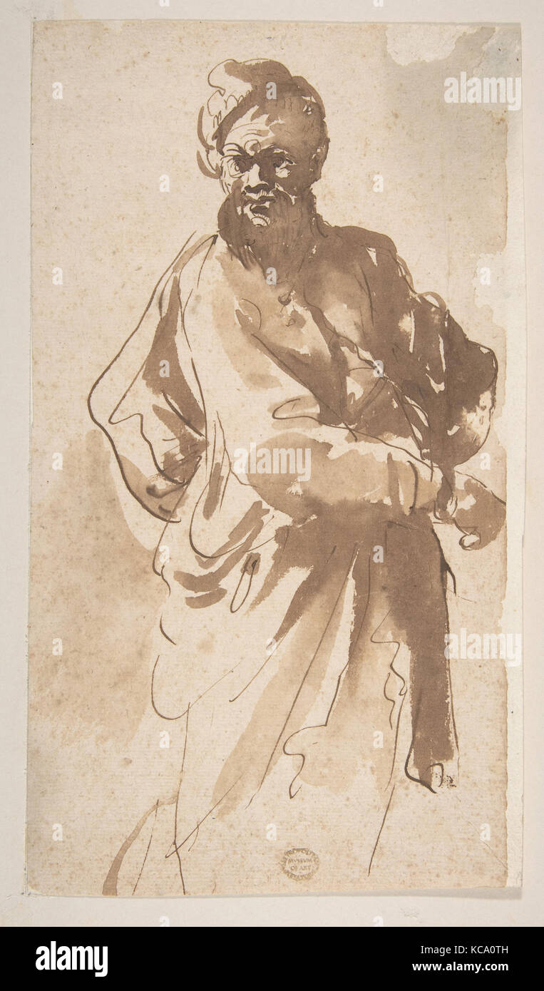 La figura di un uomo, attribuito a Pier Francesco Mola, 1612-66 Foto Stock