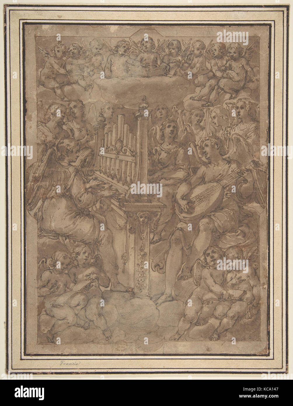 Gruppo di angeli musicanti, Avanzino Nucci, 1551-1629 Foto Stock