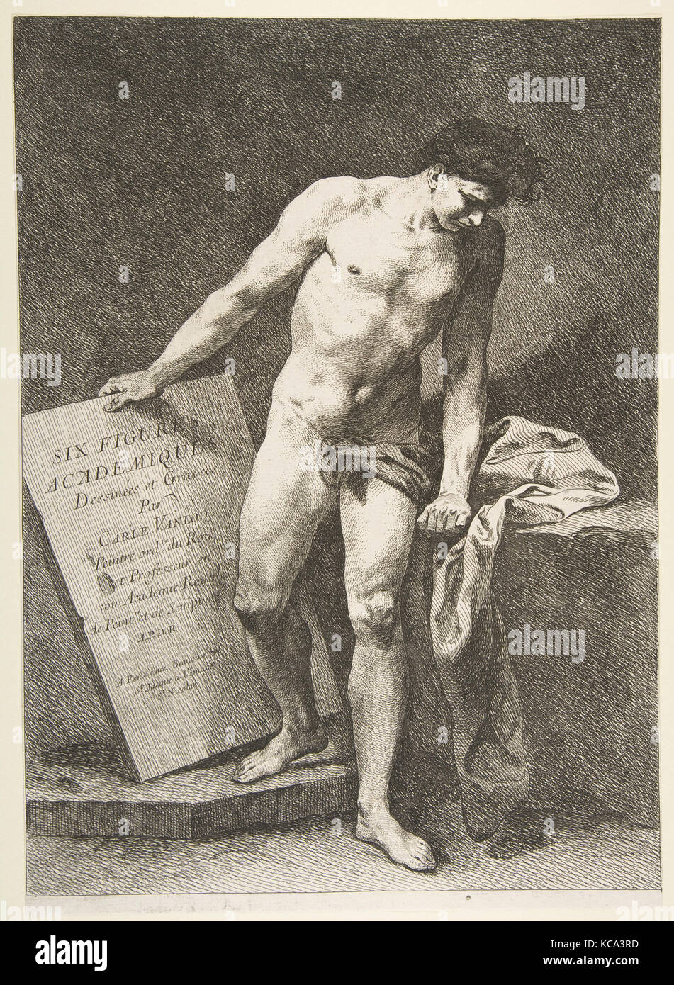 Frontespizio: sei figure Académiques, Carle, 1742-43 Foto Stock