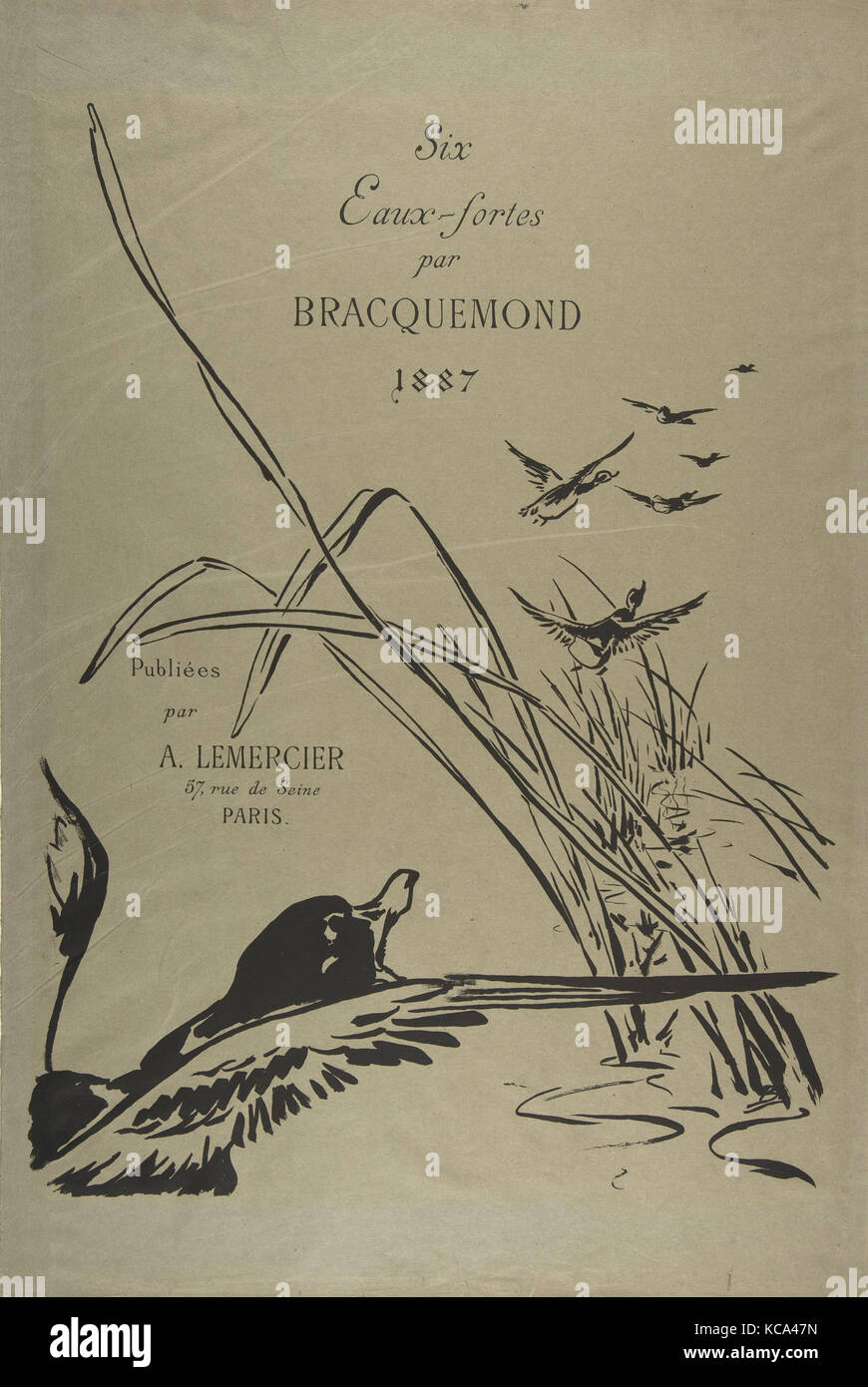 Pagina del titolo per sei pubblicato acqueforti, Félix Bracquemond, 1887 Foto Stock