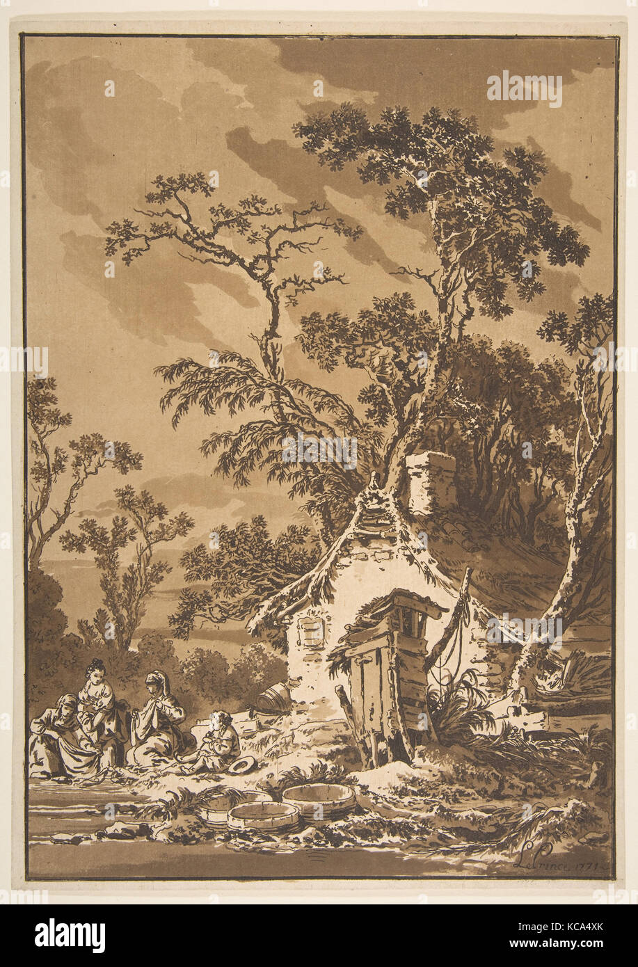 Le lavandaie (Les Laveuses), Jean-Baptiste Le Prince, 1771 Foto Stock