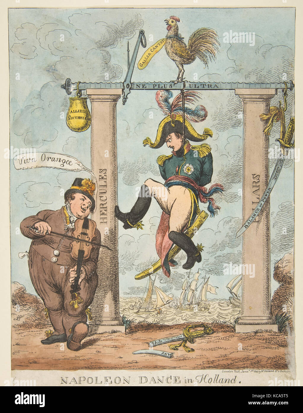 Napoleone Dance in Olanda, Charles Williams, 1 gennaio 1814 Foto Stock