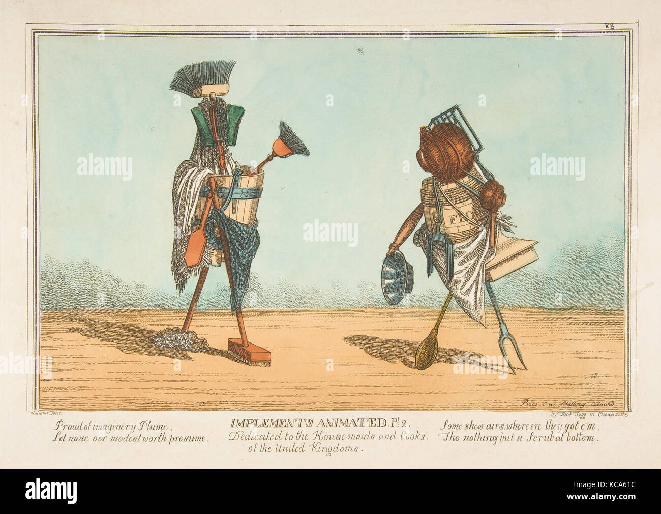 Implementa animato, Pl. 2, dedicato al cameriere e i cuochi dei regni uniti, Charles Williams, ca. 1811 Foto Stock
