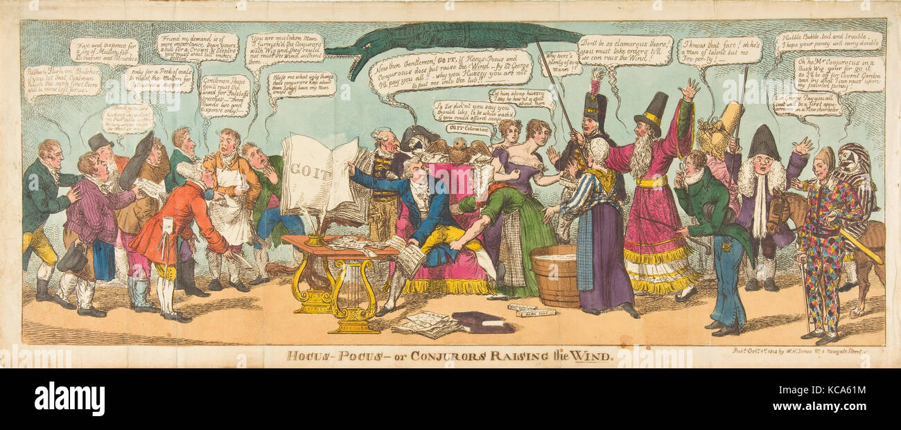 Hocus Pocus-o Conjurors alzando il vento, Charles Williams, 1 ottobre 1814 Foto Stock