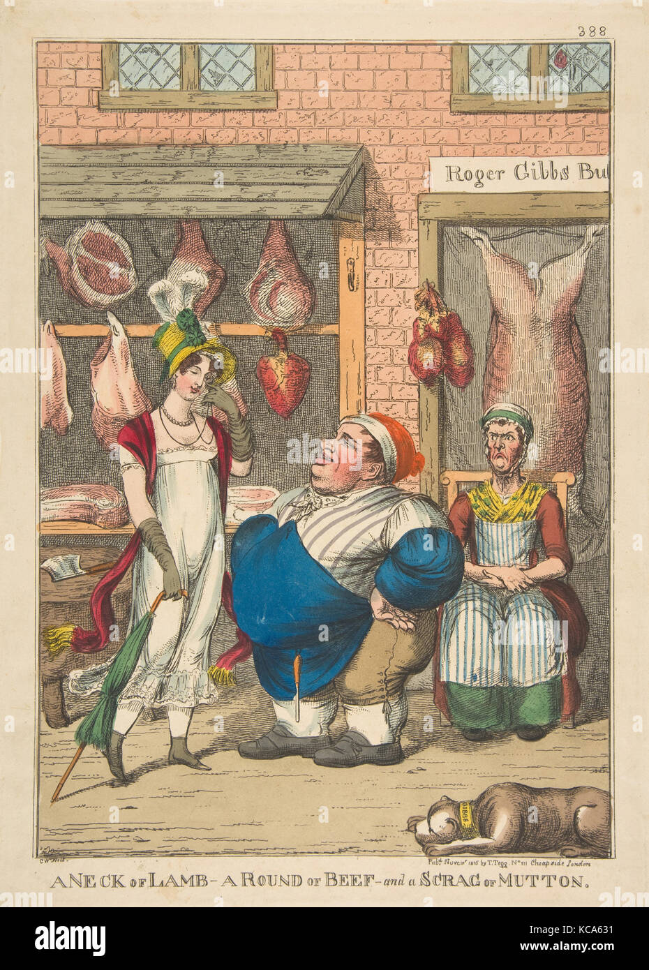 Un collo di agnello, una partita di carni bovine e un Scrag di carni di montone, Charles Williams, 1816 Foto Stock