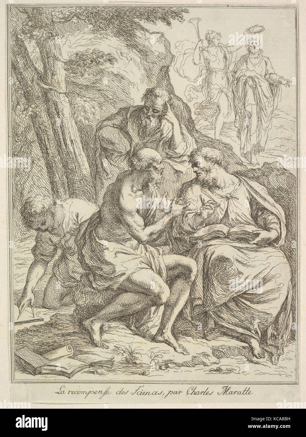La ricompensa des Sciences, dopo che Carlo Maratti, 1640-1713 Foto Stock