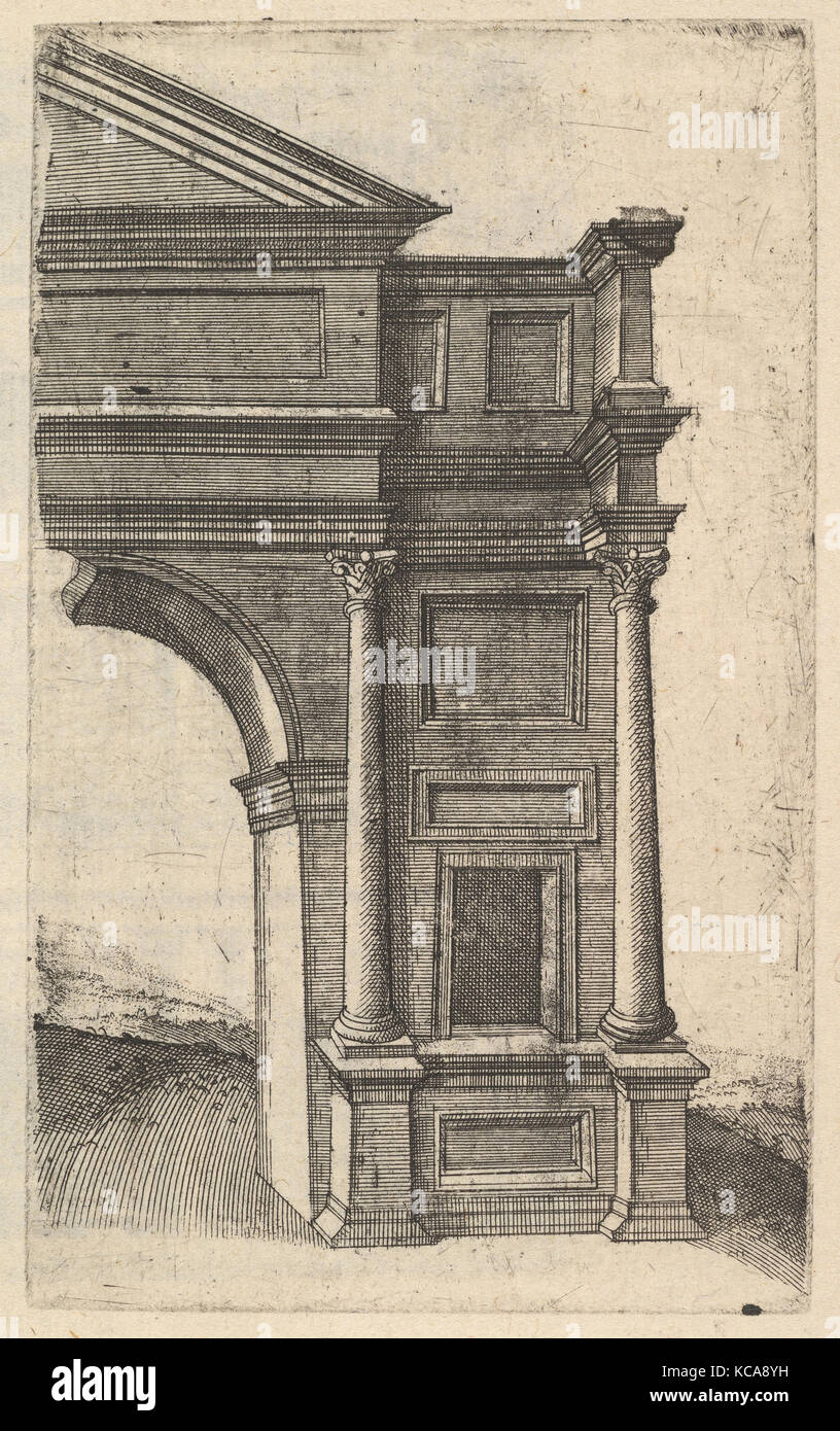 A metà di un arco di Porta Antonae dalla serie 'Ruinarum variarum fabricarum delineationes pictoribus caeterisque genere id Foto Stock