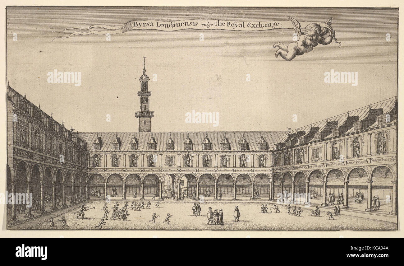 Byrsa Londinensis vulgo il Royal Exchange (Royal Exchange, Londra), Wenceslaus Hollar, ca. 1647 Foto Stock