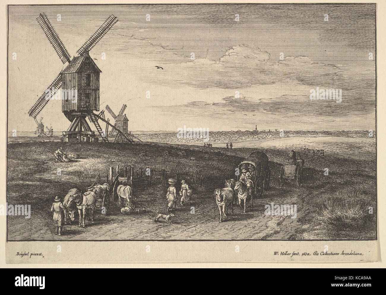 I quattro mulini a vento, dopo Jan Brueghel il sambuco, 1650 Foto Stock