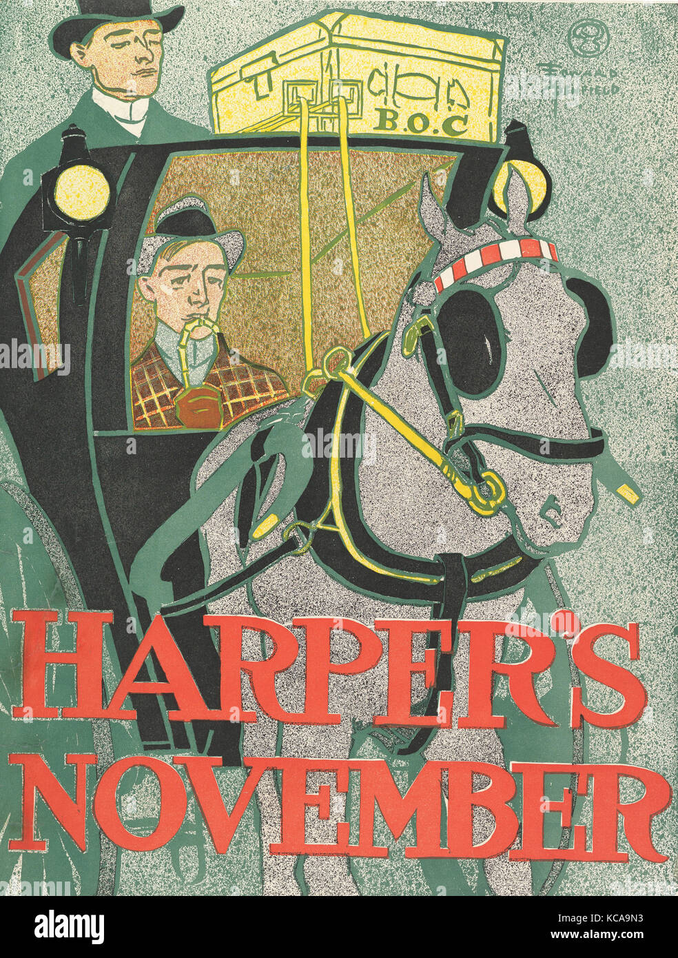 Harper's: Novembre, 1896, litografia, foglio: 17 15/16 × 13 11/16 in. (45,5 × 34,7 cm), Edward Penfield (American, Brooklyn Foto Stock