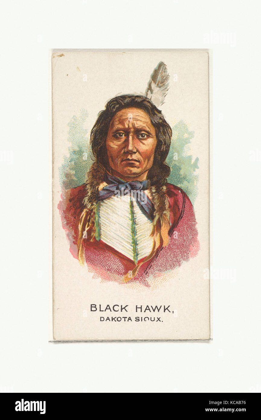 Black Hawk, Dakota Sioux, dall'American Indian Chiefs serie (N2) per Allen & Ginter marche di sigarette, 1888 Foto Stock