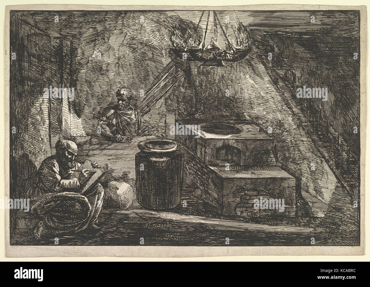 La piastra 45, Volume II di Antiquités de la Grande-Grèce, Francesco Piranesi, ca. 1807 Foto Stock
