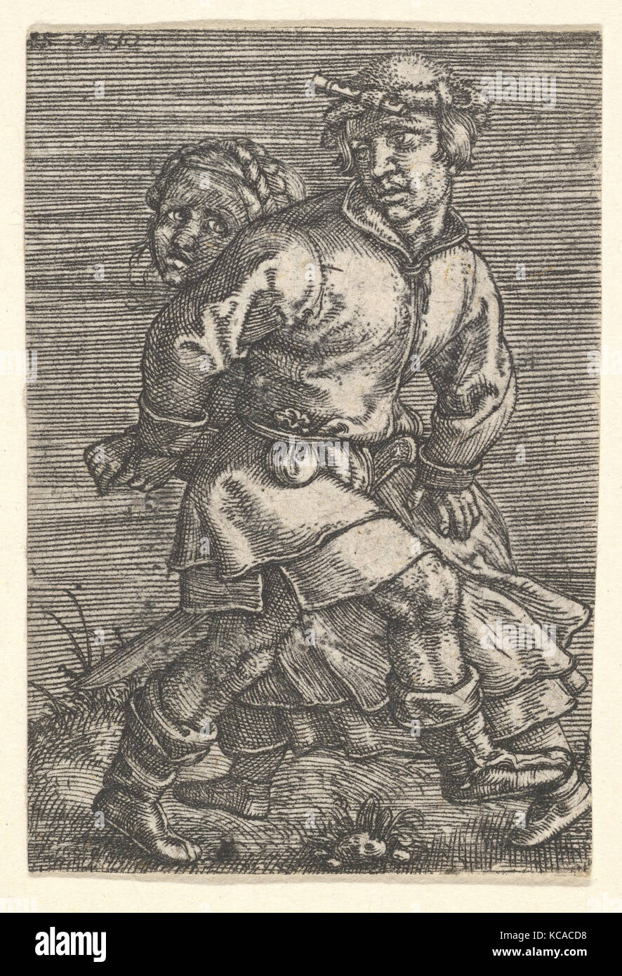 Contadino coppia danzante, Barthel Beham, inizio del XVI secolo Foto Stock
