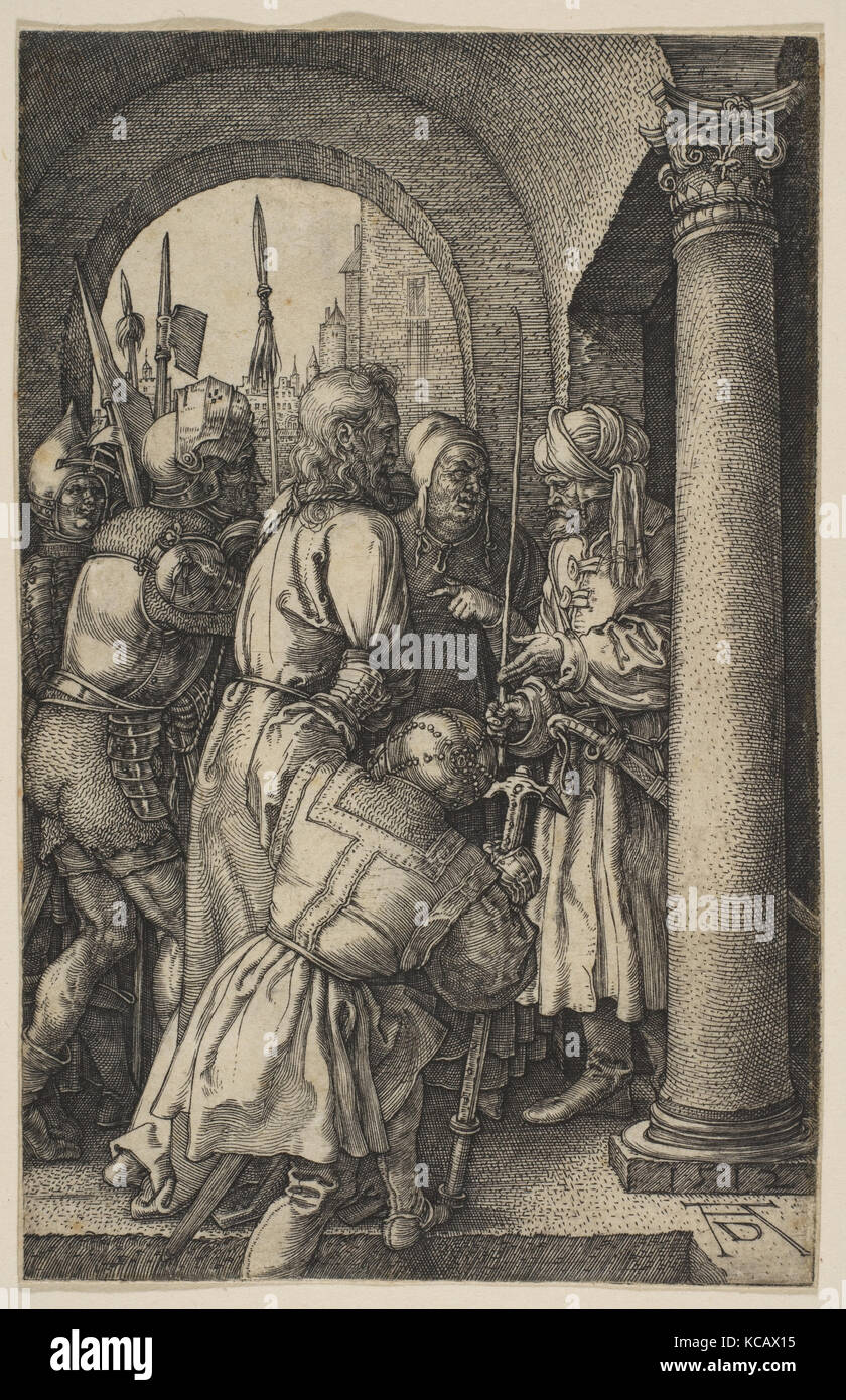 Cristo davanti a Pilato, dalla passione, Albrecht Dürer, 1512 Foto Stock