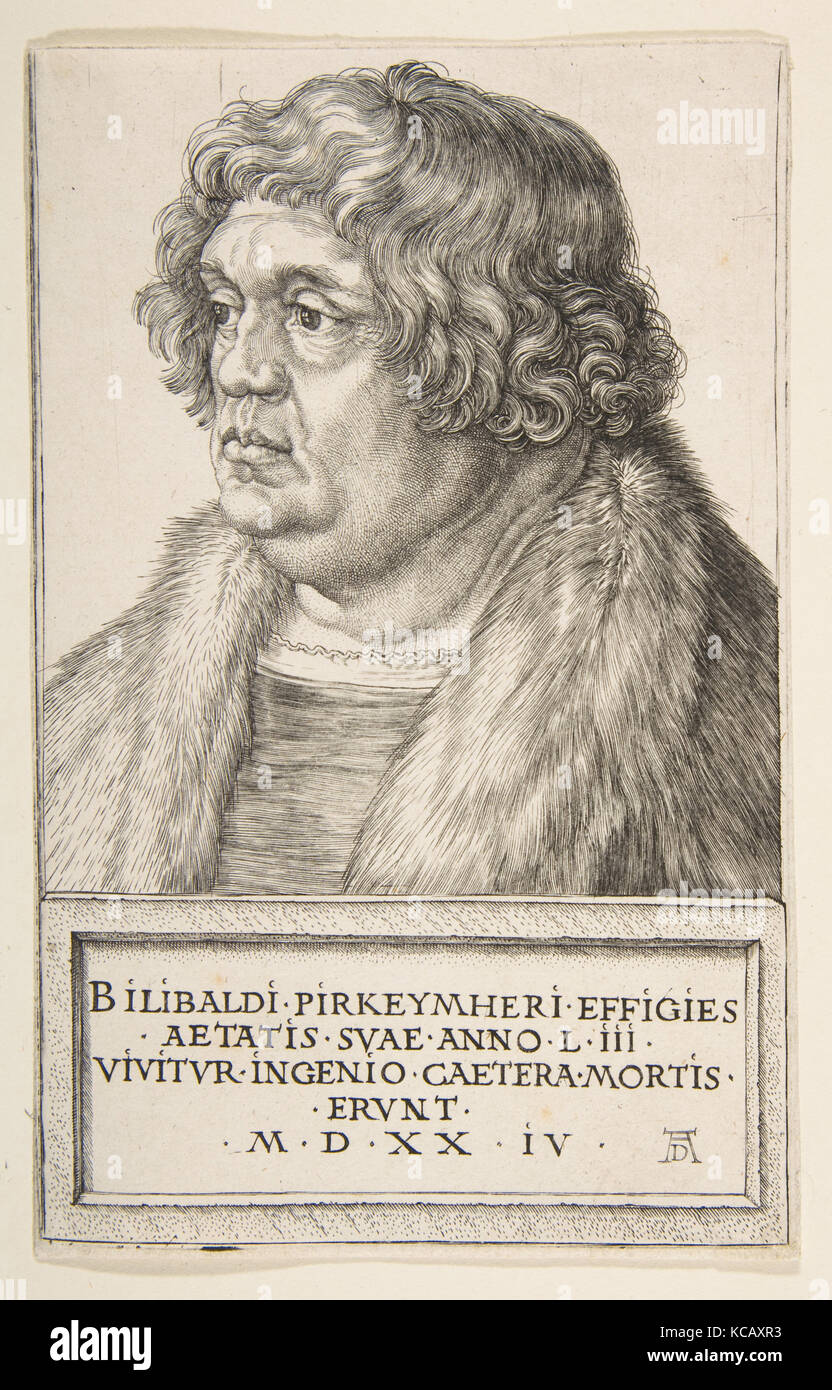 Willibald Pirckheimer, 1524, incisioni, stampe, Albrecht Dürer (tedesco, Norimberga 1471-1528 Norimberga Foto Stock
