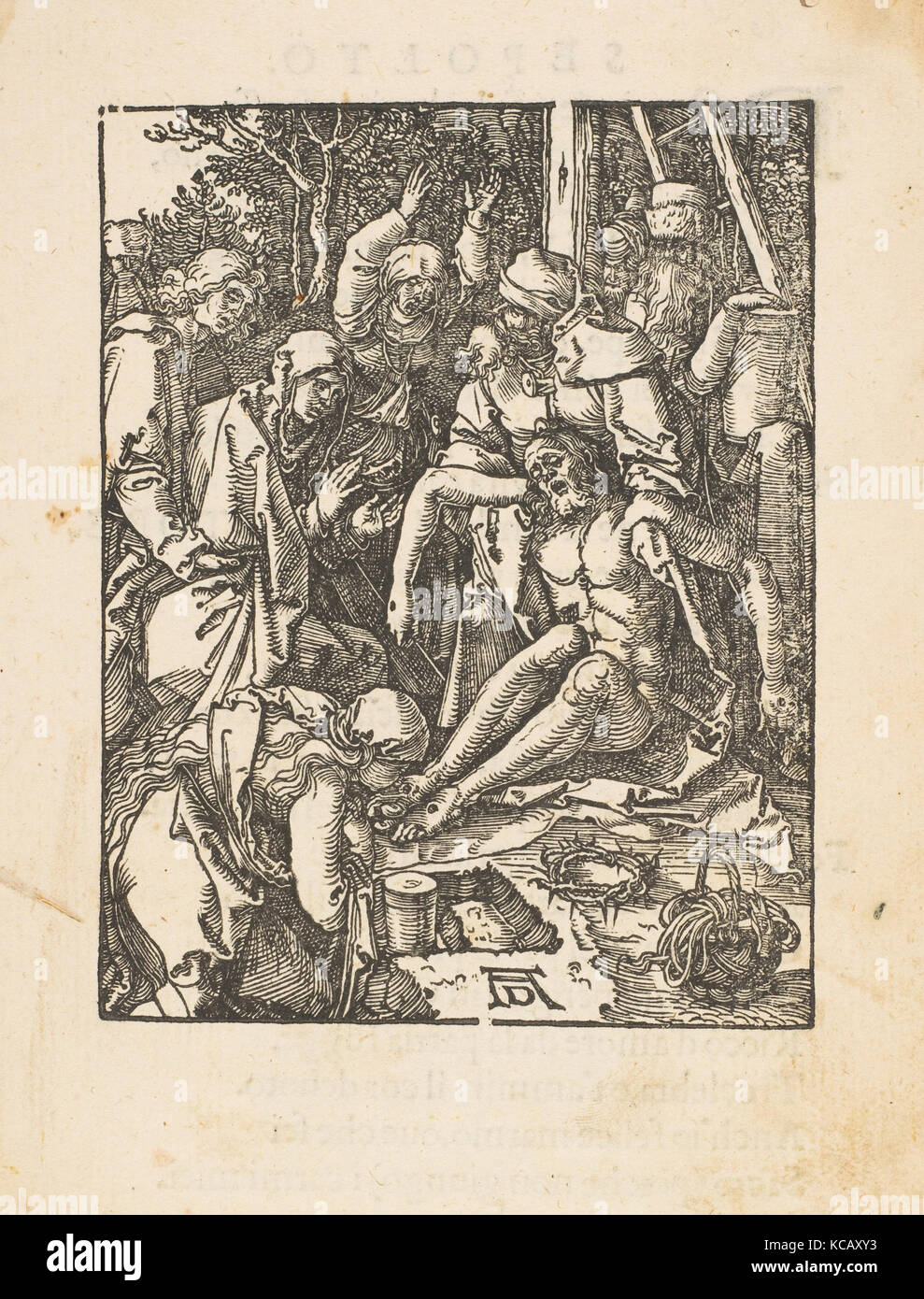 Il lamento, dal piccolo passione, edition Venezia, 1612, Albrecht Dürer, 1612 Foto Stock