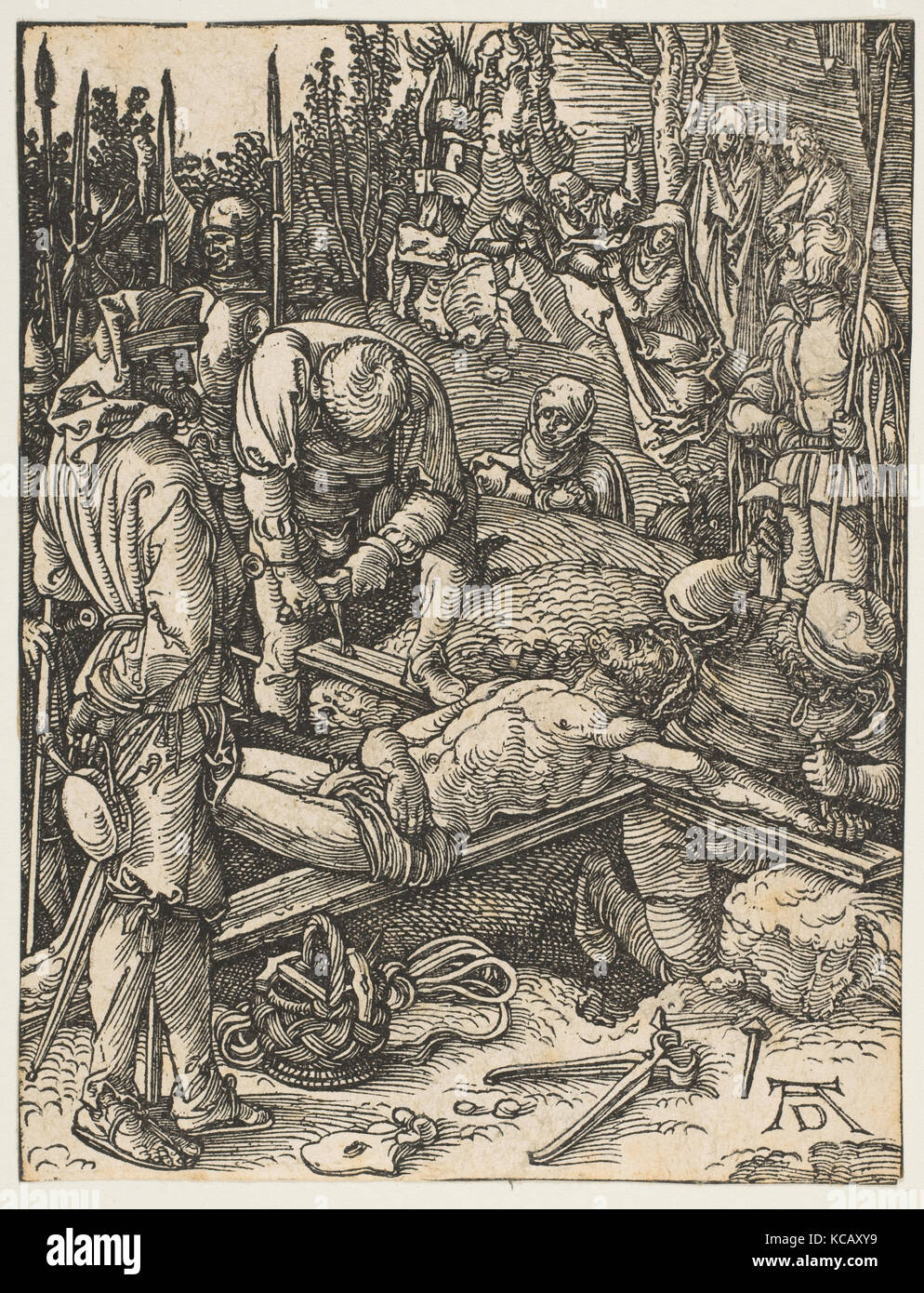 Gesù inchiodato alla Croce, dal piccolo passione, Albrecht Dürer, ca. 1509 Foto Stock
