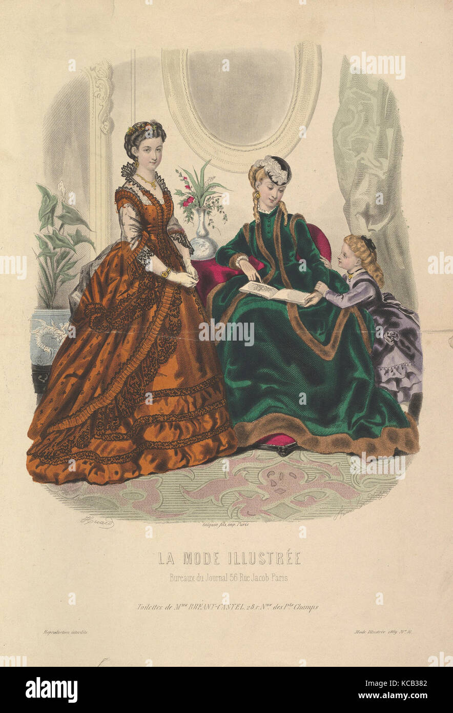 No. 51 da La Mode Illustrée, Adèle-Anaïs Toudouze, 1869 Foto Stock