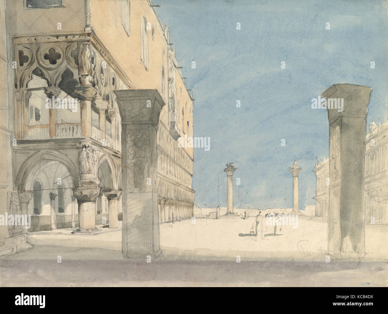 Vista della Piazzetta di San Marco a Venezia, Wilhelm Gail, secolo XIX Foto Stock