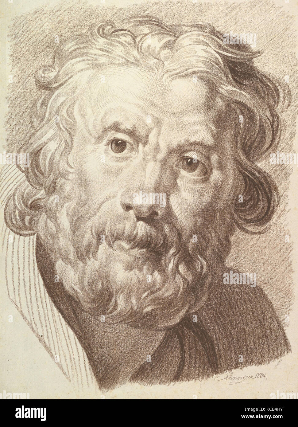 Testa del barbuto uomo vecchio, Jakob Matthias Schmutzer, 1804 Foto Stock