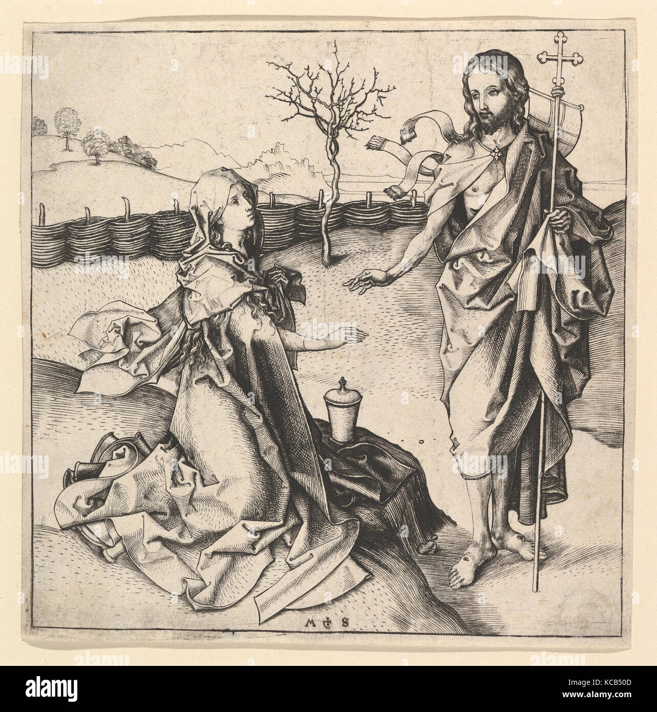 Noli me tangere, xv secolo, incisioni, stampe, Martin Schongauer (tedesco, Colmar ca. 1435/50-1491 Breisach Foto Stock