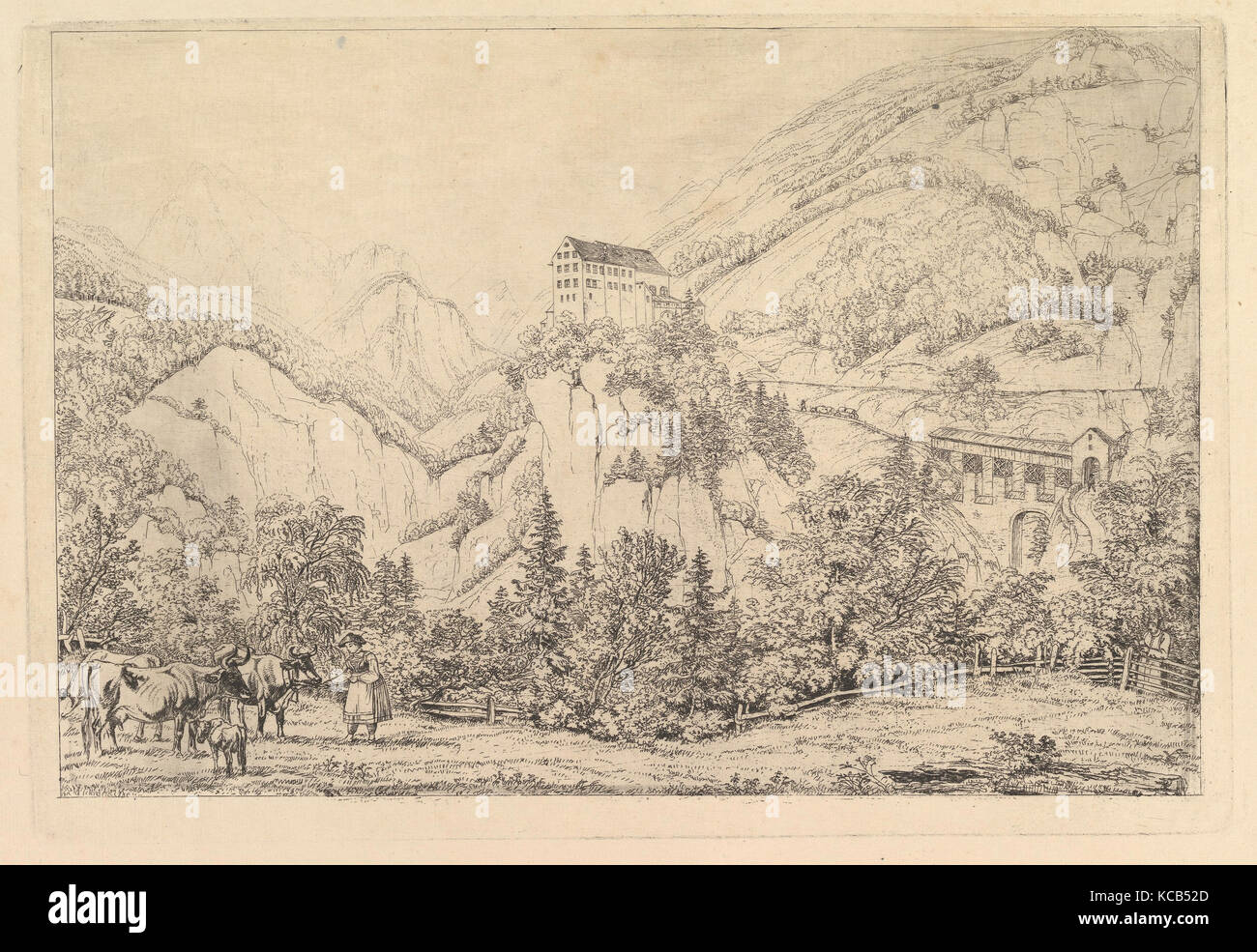 St Georgsberg vicino alla Svizzera in Tirolo, dopo Klein, Johann Christoph Erhard, inizio del XIX secolo Foto Stock