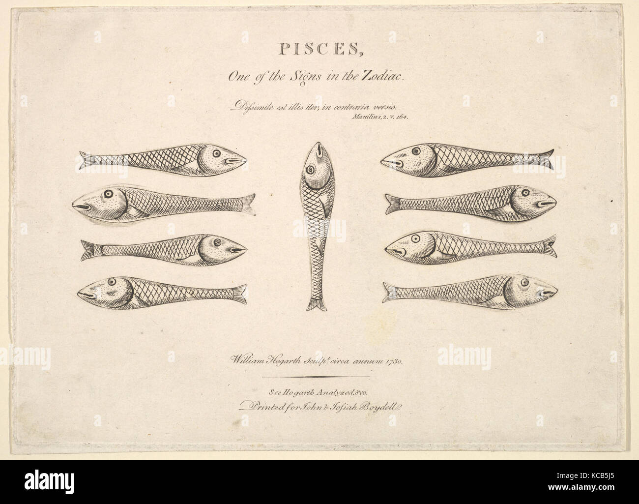 Pesci: Hogarth's quadriglia pesce, dopo William Hogarth, ca. 1730 Foto Stock