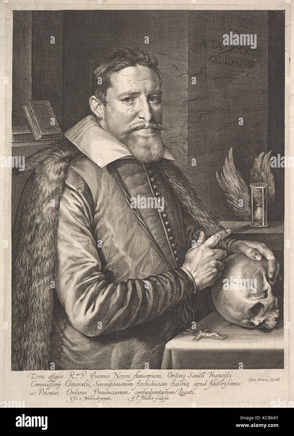 Ritratto di Joannes Neyen, Generale dell Ordine dei Frati Francescani, ambasciatore a Trier, Michiel Jansz. van Mierevelt, 1608 Foto Stock