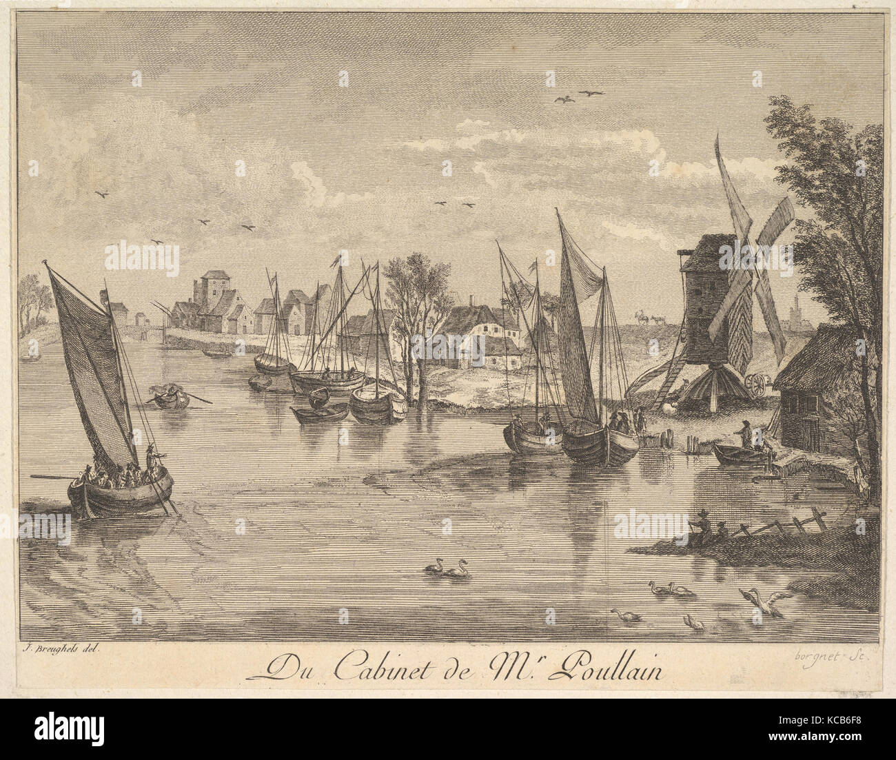 Paesaggio fluviale dopo un dipinto nel gabinetto del sig. Le Brun, Carl Wilhelm Weisbrod Foto Stock