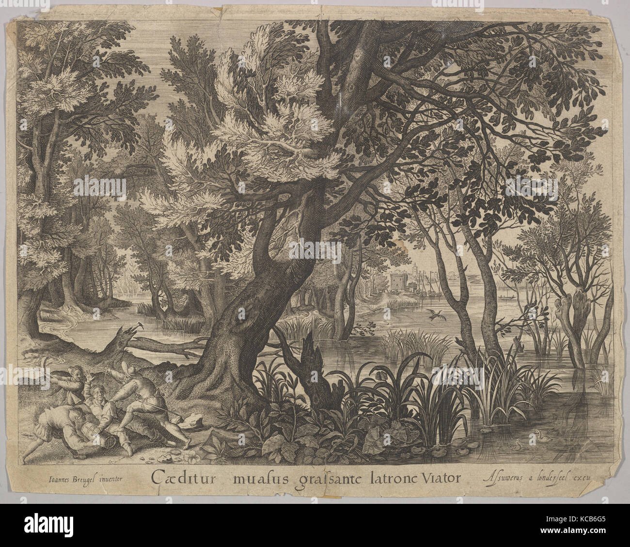 I ladri rubando l'uomo dal Buon Samaritano, dopo Jan Brueghel il Vecchio Foto Stock