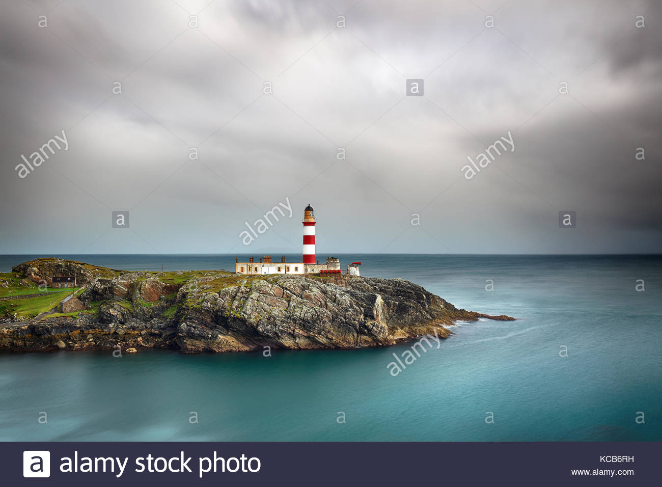 Eilean Glas faro dell'isola di Scalpay, Western Isles, Scozia. Foto Stock