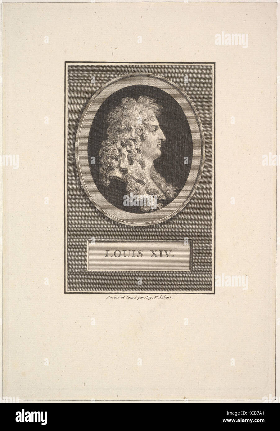 Ritratto di Luigi XIV, Augustin de Saint-Aubin, 1779 Foto Stock