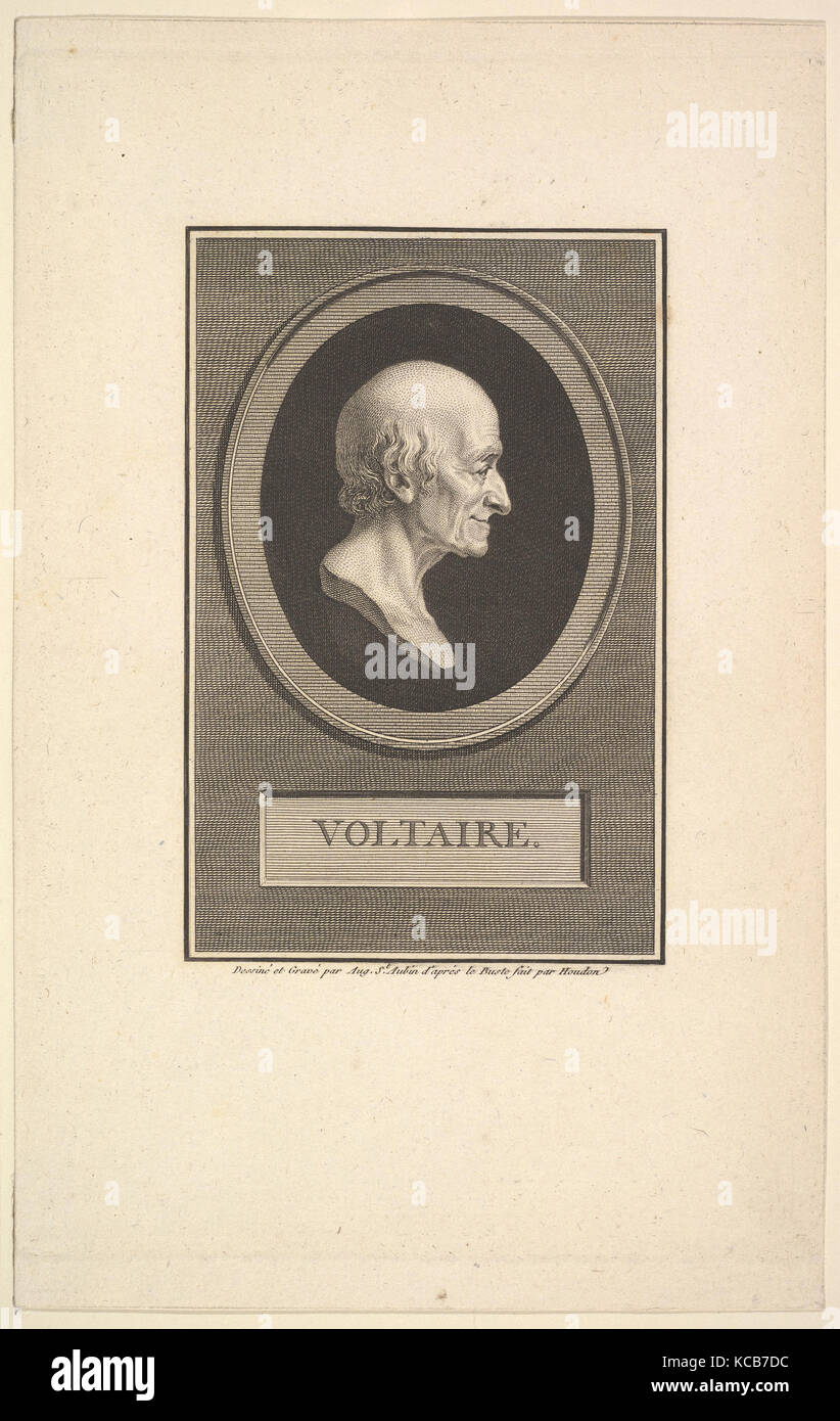 Ritratto di Voltaire, Augustin de Saint-Aubin, 1801 Foto Stock