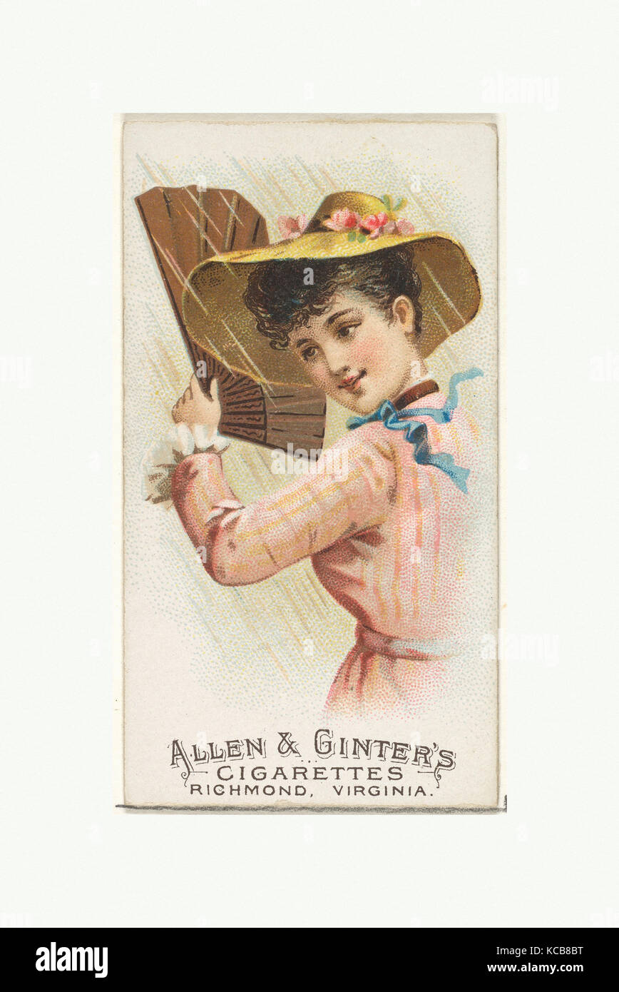 Piastra 13, dalle ventole del periodo di serie (N7) per Allen & Ginter marche di sigarette, 1889 Foto Stock