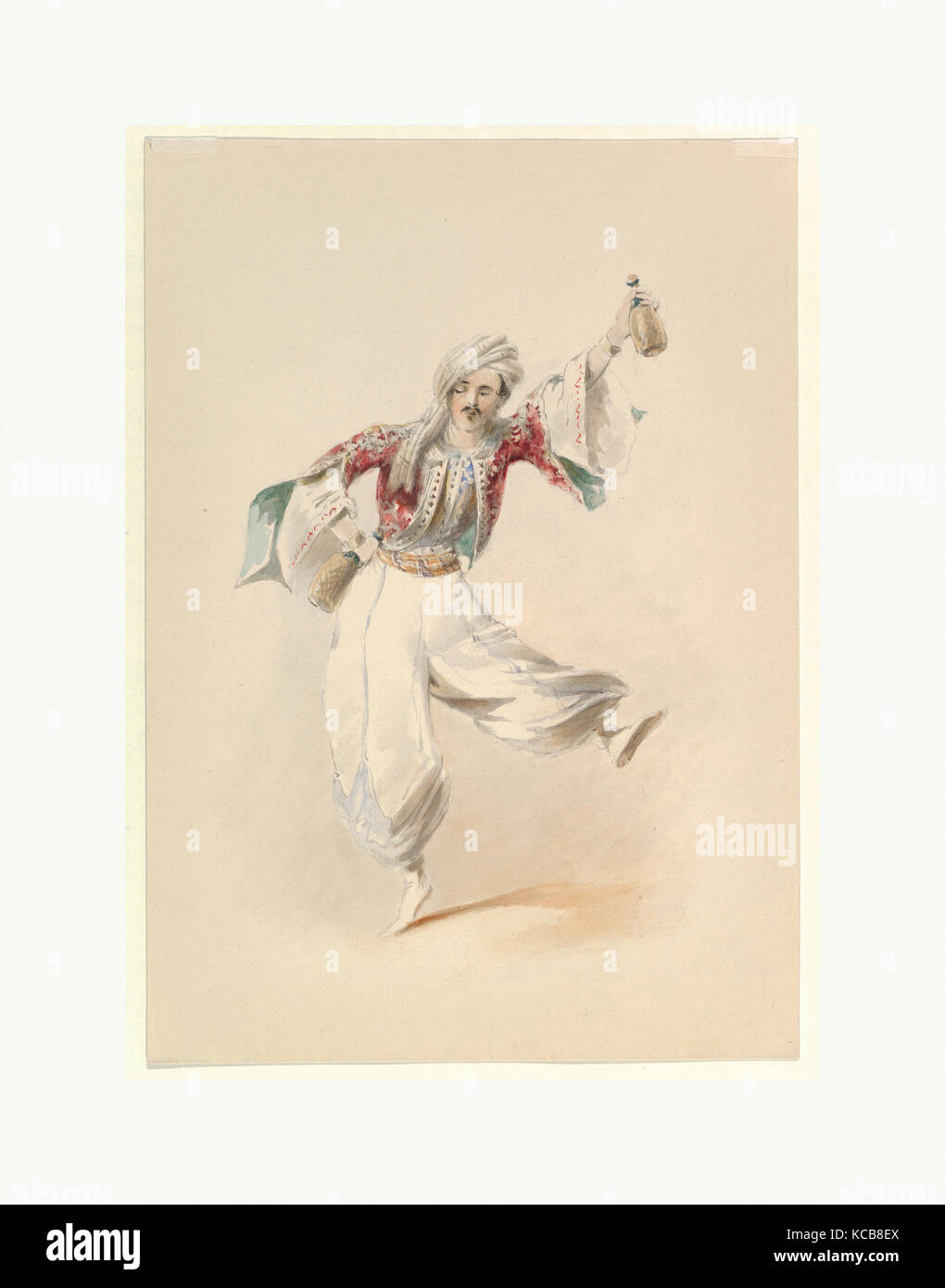 Lo studio del costume per Pedrillo nel 'il Ratto dal serraglio' di W.A. Mozart, Johann Georg Christoph Fries, ca. 1830-50 Foto Stock