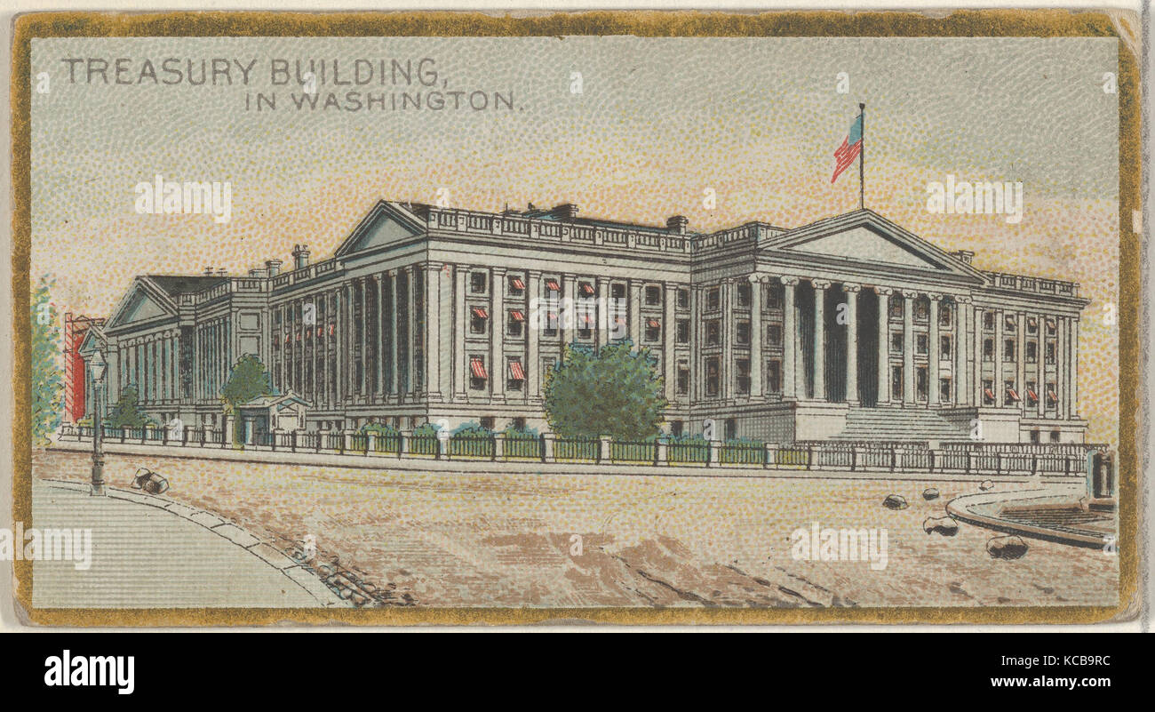Edificio del tesoro a Washington, dal Governo Generale e lo State Capitol edifici serie (N14) per Allen & Ginter Foto Stock