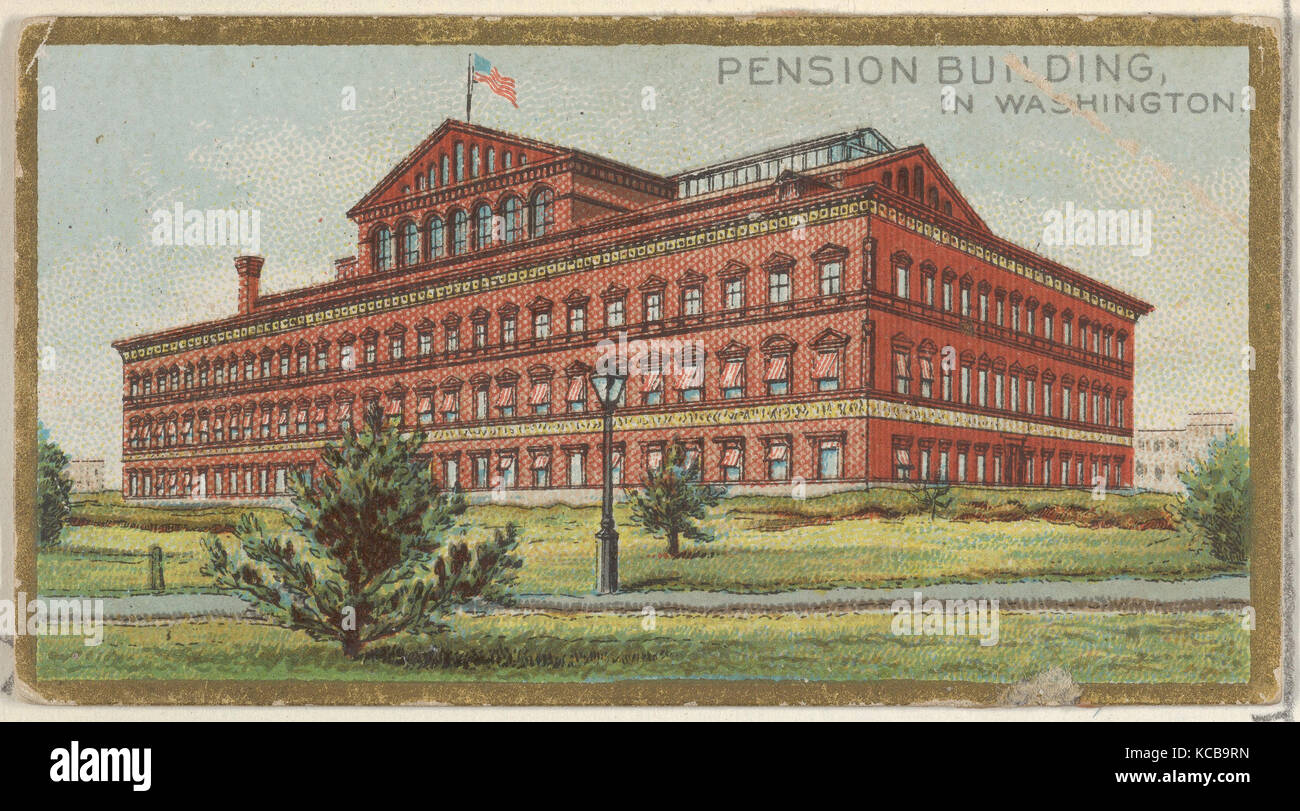 Edificio di pensione a Washington, dal Governo Generale e lo State Capitol edifici serie (N14) per Allen & Ginter Foto Stock