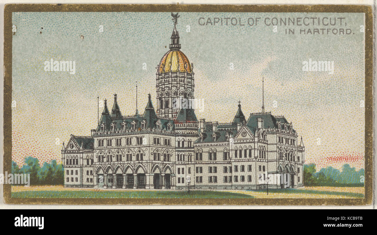 Capitol del Connecticut in Hartford, dal Governo Generale e lo State Capitol edifici serie (N14) per Allen & Ginter Foto Stock