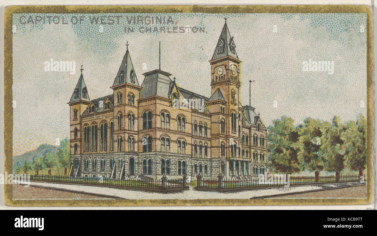 Capitol di West Virginia in Charleston, dal Governo Generale e lo State Capitol edifici serie (N14) per Allen & Ginter Foto Stock