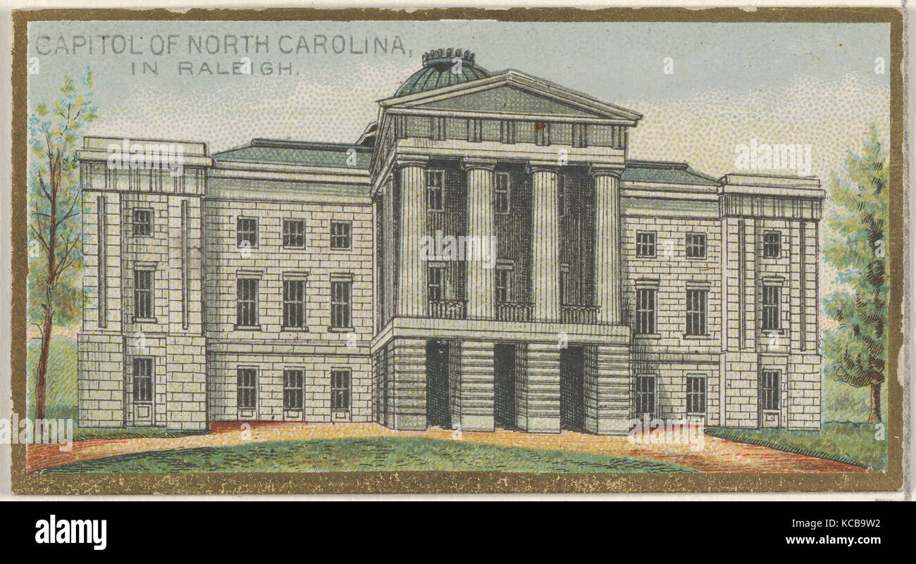 Capitol della Carolina del Nord in Raleigh, dal Governo Generale e lo State Capitol edifici serie (N14) per Allen & Ginter Foto Stock