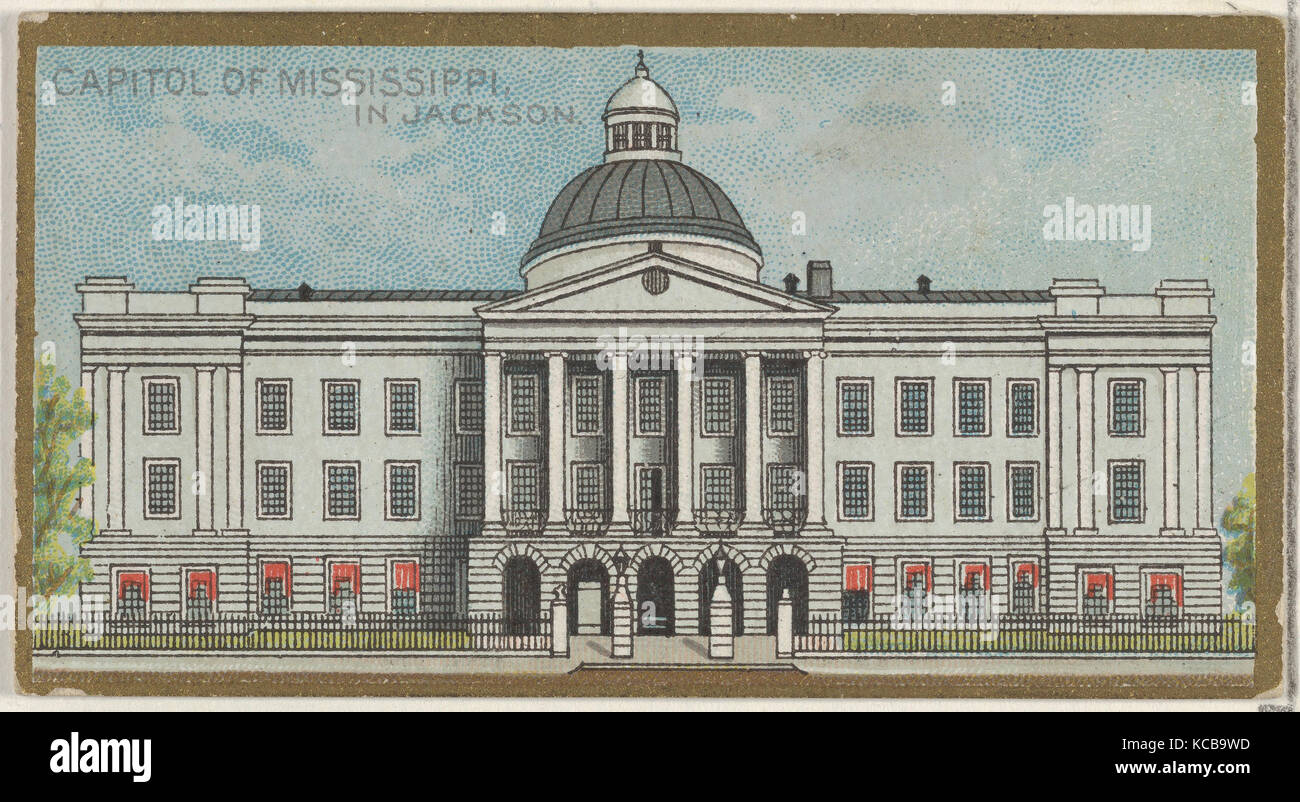 Capitol del Mississippi in Jackson, dal Governo Generale e lo State Capitol edifici serie (N14) per Allen & Ginter Foto Stock
