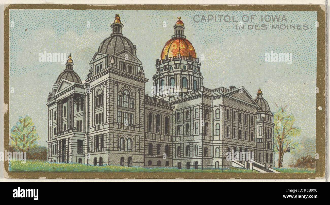 Capitol di Iowa in Des Moines, dal Governo Generale e lo State Capitol edifici serie (N14) per Allen & Ginter Foto Stock