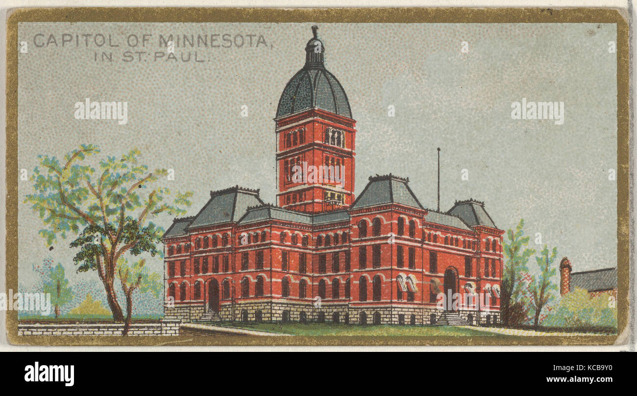 Capitol di Minnesota in san Paolo, dal Governo Generale e lo State Capitol edifici serie (N14) per Allen & Ginter Foto Stock