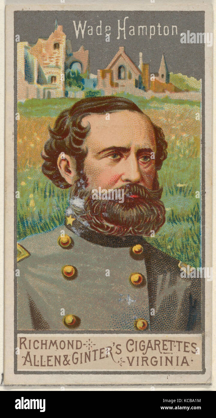 Il Wade Hampton, dalla grande serie generali (N15) per Allen & Ginter marche di sigarette, 1888 Foto Stock