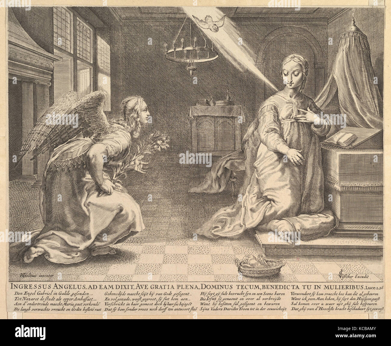 L'Annunciazione, dopo Hendrick Goltzius, prima del 1652 Foto Stock