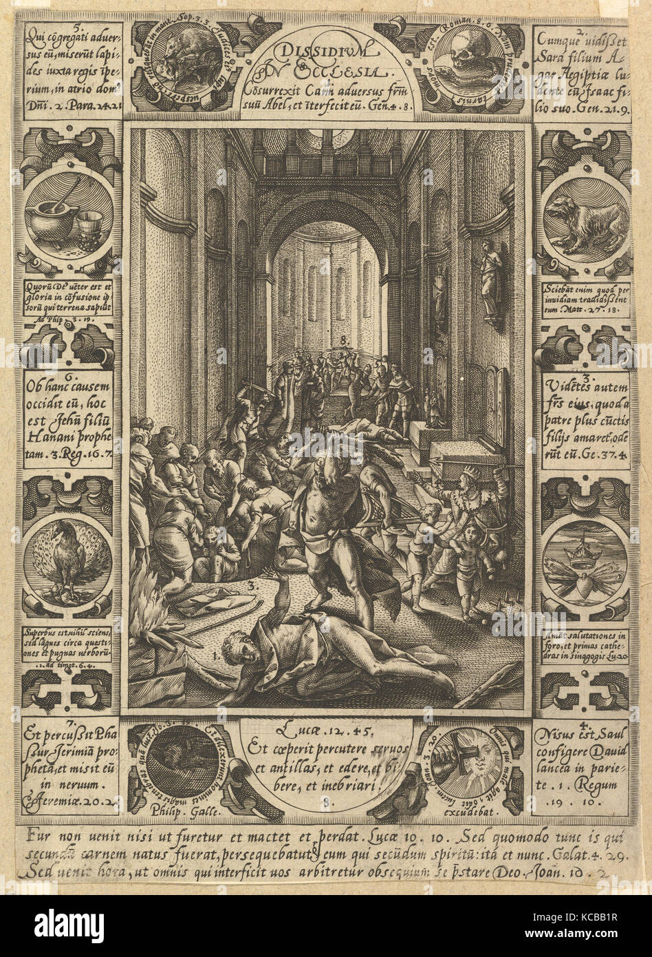 Dissensi nella Chiesa (Dissidium in Ecclesia), Hendrick Goltzius, ca. 1578 Foto Stock