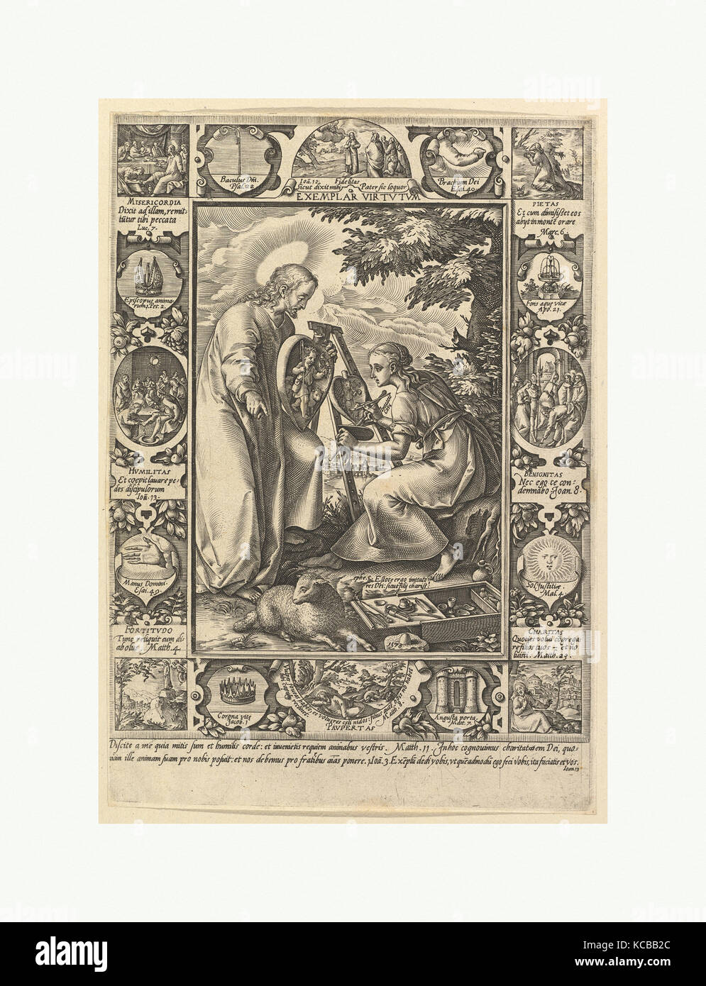 Paradigma Virtutum, dalle scene allegoriche della vita di Cristo, Hendrick Goltzius, n.d Foto Stock