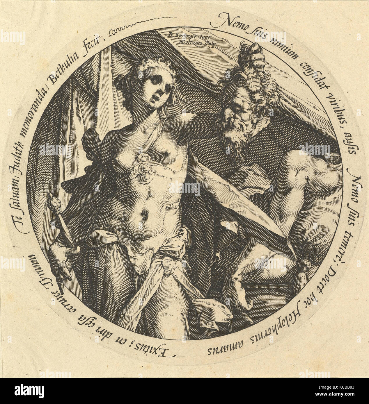 Giuditta con la testa di Oloferne, Hendrick Goltzius, ca. 1585 Foto Stock