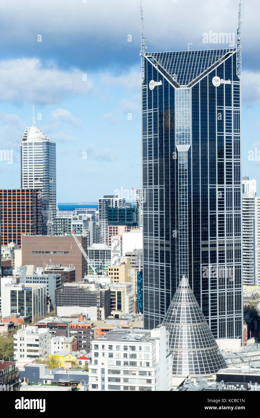 Melbourne torre centrale e il cono di vetro, punti di riferimento di Melbourne Victoria Australia. Foto Stock